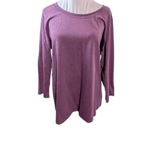 Coldwater Creek Shirt Top Women's Size Medium Slub Knit 100% Cotton NWT Purple